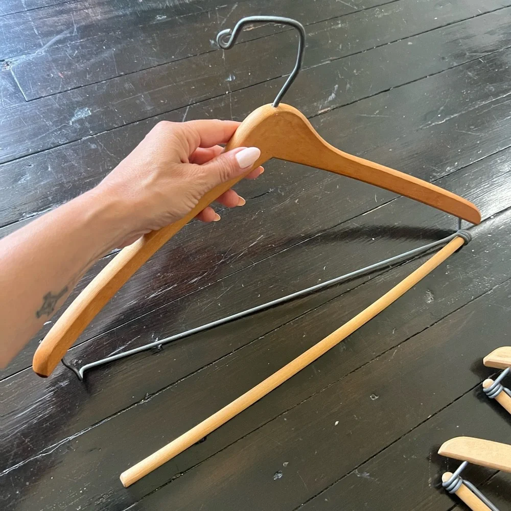 Set of 5 Vintage Wood Hangers 1960’s Wood Hangers